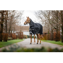 Couverture Horseware Amigo 1200D Integrated Turnout 50g Noir / gris titane / argent Couverture Horseware Amigo 1200D Integrated Turnout 50g Noir / gris titane / argent