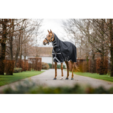 Couverture Horseware Amigo 1200D Integrated Turnout 50g Noir / gris titane / argent Couverture Horseware Amigo 1200D Integrated Turnout 50g Noir / gris titane / argent