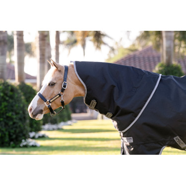 Couverture Horseware Amigo 1200D Plus Poney Turnout 250g Noir / gris titane / argent