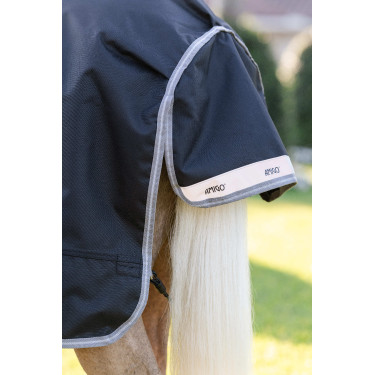 Couverture Horseware Amigo 1200D Poney Turnout 0g Noir / gris titane / argent