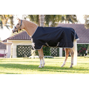 Couverture Horseware Amigo 1200D Poney Turnout 50g Noir / gris titane / argent
