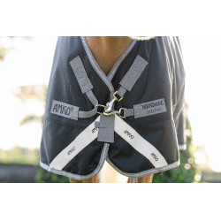 Couverture Horseware Amigo 1200D Poney Turnout 50g Noir / gris titane / argent