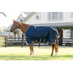 Couverture Horseware Amigo 1200D Turnout 0g Marine / gris titane / argent Bleu marine