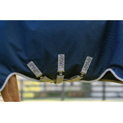 Couverture Horseware Amigo 1200D Turnout 0g Marine / gris titane / argent Bleu marine