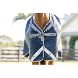 Couverture Horseware Amigo 1200D Turnout 0g Marine / gris titane / argent Bleu marine