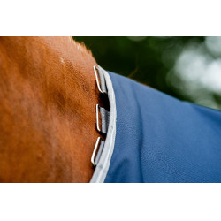 Couverture Horseware Amigo 1200D Turnout 0g Marine / gris titane / argent Bleu marine