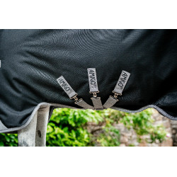 Couverture Horseware Amigo 1200D Turnout 0g Noir / gris titane / argent Couverture Horseware Amigo 1200D Turnout 0g Noir / gris titane / argent