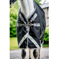 Couverture Horseware Amigo 1200D Turnout Plus 50g Noir / gris titane / argent Couverture Horseware Amigo 1200D Turnout Plus 50g Noir / gris titane / argent