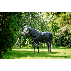 Couverture Horseware Amigo 1200D Turnout Plus 50g Noir / gris titane / argent Couverture Horseware Amigo 1200D Turnout Plus 50g Noir / gris titane / argent