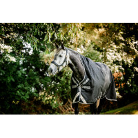 Couverture Horseware Amigo 1200D Wug Turnout 150g Marine / gris titane / argent Bleu marine