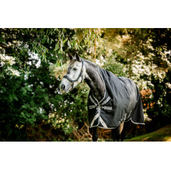 Couverture Horseware Amigo 1200D Wug Turnout 150g Noir / gris titane / argent