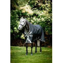 Couverture Horseware Amigo 1200D Wug Turnout 150g Noir / gris titane / argent