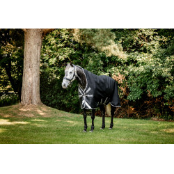 Couverture Horseware Amigo 1200D Wug Turnout 150g Noir / gris titane / argent
