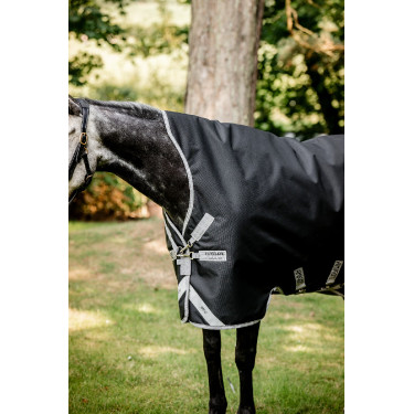 Couverture Horseware Amigo 1200D Wug Turnout 150g Noir / gris titane / argent