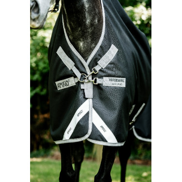 Couverture Horseware Amigo 1200D Wug Turnout 150g Noir / gris titane / argent