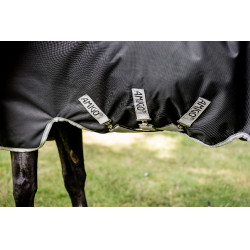 Couverture Horseware Amigo 1200D Wug Turnout 150g Noir / gris titane / argent
