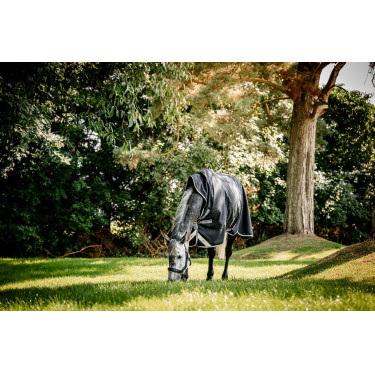 Couverture Horseware Amigo 1200D Wug Turnout 150g Noir / gris titane / argent