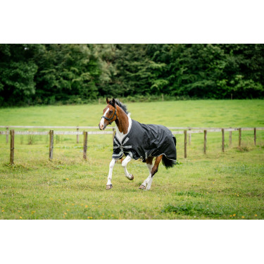 Couverture Horseware Amigo 1200D XL Turnout 150g Noir / gris titane / argent
