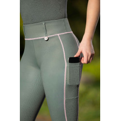 Legging HKM Juna fond 1/1 en silicone Gris vert
