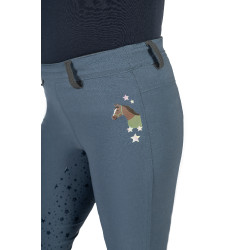 Legging HKM Pony Dream II fond 1/1 en silicone Bleu gris