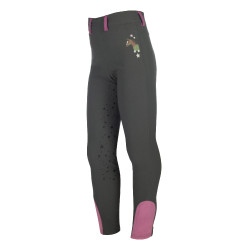 Legging HKM Pony Dream II fond 1/1 en silicone Gris vert