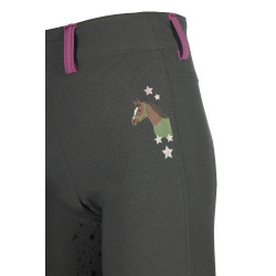 Legging HKM Pony Dream II fond 1/1 en silicone Gris vert