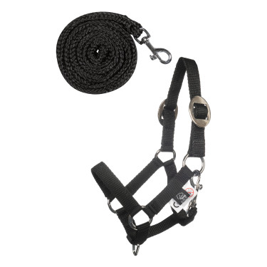 Licol et longe HKM Hobby Horsing Basic Noir