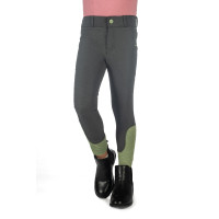 Pantalon HKM Claire fond 1/1 en silicone Gris vert
