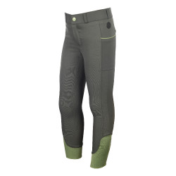 Pantalon HKM Claire fond 1/1 en silicone Gris vert