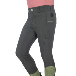 Pantalon HKM Claire fond 1/1 en silicone Gris vert