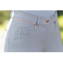 Pantalon HKM Rosegold Sparkle Style 1/1 en silicone Gris / or rose Pantalon HKM Rosegold Sparkle Style 1/1 en silicone Gris / or rose