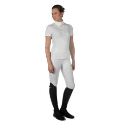 Polo de concours HKM Skadi manches courtes femme Blanc