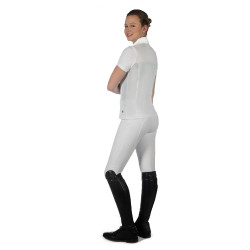 Polo de concours HKM Skadi manches courtes femme Blanc