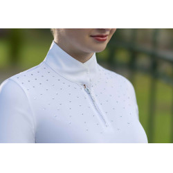 Polo de concours HKM Skadi manches courtes femme Blanc