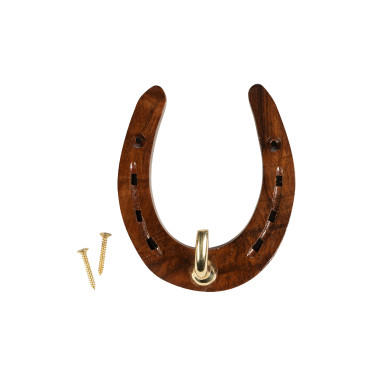 Support de fer HKM à cheval en bois et laiton Support de fer HKM à cheval en bois et laiton
