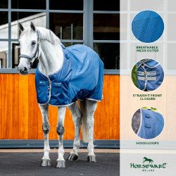 Couverture Horseware Ionic Therapy Mesh Cooler Bleu imperial / argent / marine Couverture Horseware Ionic Therapy Mesh Cooler Bleu imperial / argent / marine
