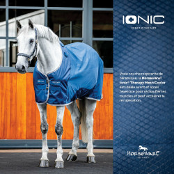 Couverture Horseware Ionic Therapy Mesh Cooler Bleu imperial / argent / marine Couverture Horseware Ionic Therapy Mesh Cooler Bleu imperial / argent / marine