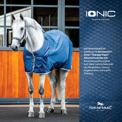 Couverture Horseware Ionic Therapy Mesh Cooler Bleu imperial / argent / marine Couverture Horseware Ionic Therapy Mesh Cooler Bleu imperial / argent / marine