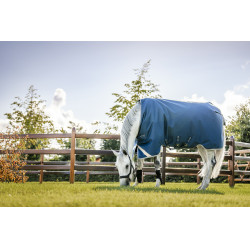 Couverture Horseware Ionic Therapy Turnout 100g Bleu imperial / argent / marine