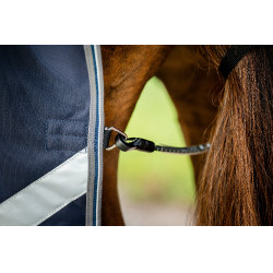 Couverture Horseware Rambo 1680D Turnout 100g Marine / orage / gris argent Bleu marine