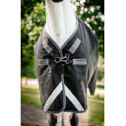 Couverture Horseware Rambo 1680D Turnout 100g Noir / orage / gris argent Couverture Horseware Rambo 1680D Turnout 100g Noir / orage / gris argent