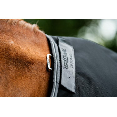 Couverture Horseware Rambo 1680D Turnout 100g Noir / orage / gris argent Couverture Horseware Rambo 1680D Turnout 100g Noir / orage / gris argent