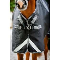 Couverture Horseware Rambo 1680D Turnout 100g Noir / orage / gris argent Couverture Horseware Rambo 1680D Turnout 100g Noir / orage / gris argent