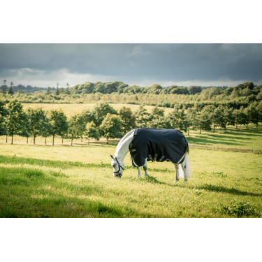 Couverture Horseware Rambo 1680D Turnout 100g Noir / orage / gris argent Couverture Horseware Rambo 1680D Turnout 100g Noir / orage / gris argent