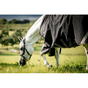 Couverture Horseware Rambo 1680D Turnout 100g Noir / orage / gris argent Couverture Horseware Rambo 1680D Turnout 100g Noir / orage / gris argent