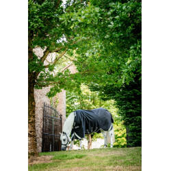 Couverture Horseware Rambo 1680D Turnout 100g Noir / orage / gris argent Couverture Horseware Rambo 1680D Turnout 100g Noir / orage / gris argent