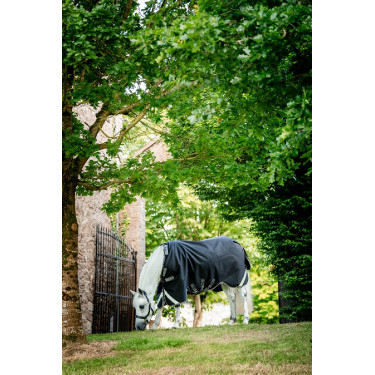 Couverture Horseware Rambo 1680D Turnout 100g Noir / orage / gris argent Couverture Horseware Rambo 1680D Turnout 100g Noir / orage / gris argent