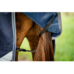 Couverture Horseware Rambo 1680D Turnout 250g VL Marine / orage / gris argent Bleu marine
