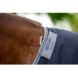 Couverture Horseware Rambo 1680D Turnout 250g VL Marine / orage / gris argent Bleu marine