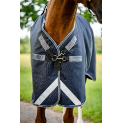 Couverture Horseware Rambo 1680D Turnout 250g VL Marine / orage / gris argent Bleu marine